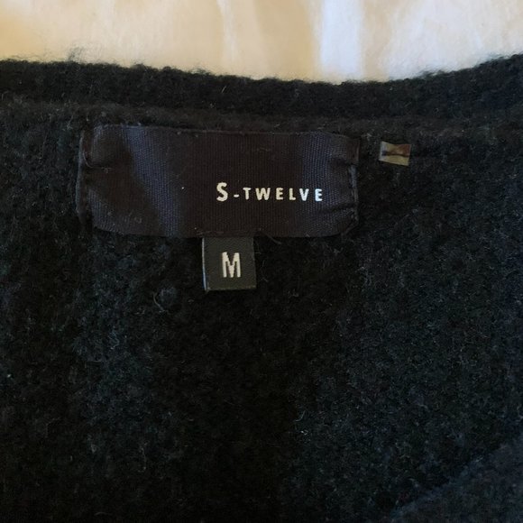 S-Twelve Black oversize sweater - Picture 2 of 4